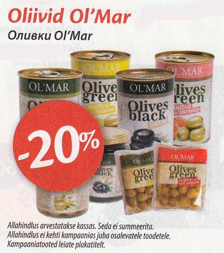 Оливки Ol´Mar -20%
