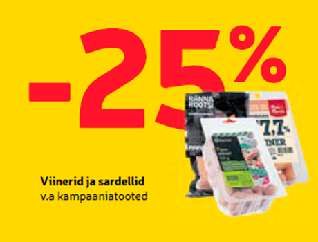 Сардельки и сосиски  -25%
