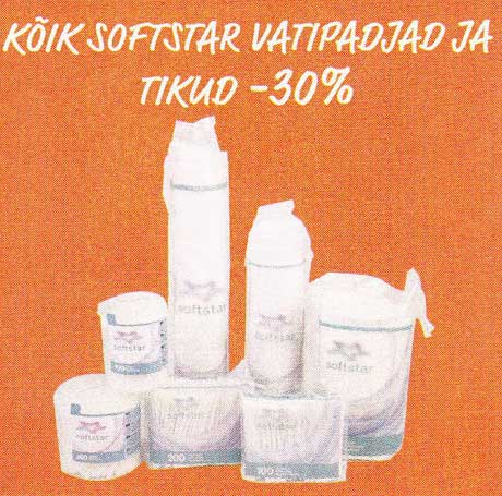 Все ватные диски и палочки Softstar -30%