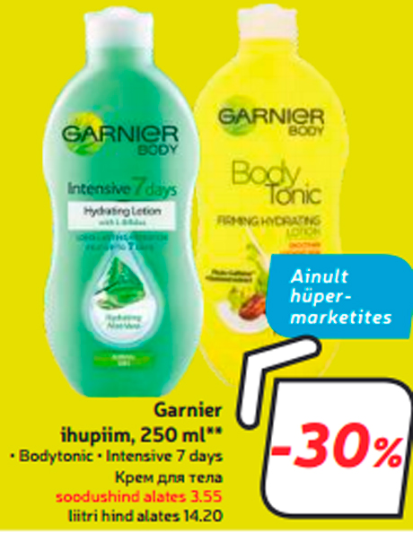 Garnier
 ihupiim, 250 ml**  -30%
