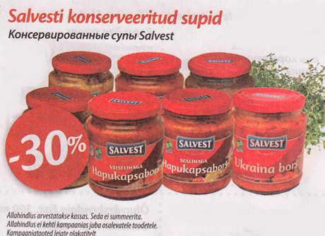 Salvesti konserveritud supid -30%