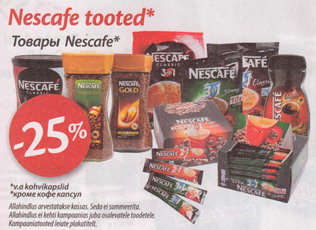 Nescafe tooted*  -25%
