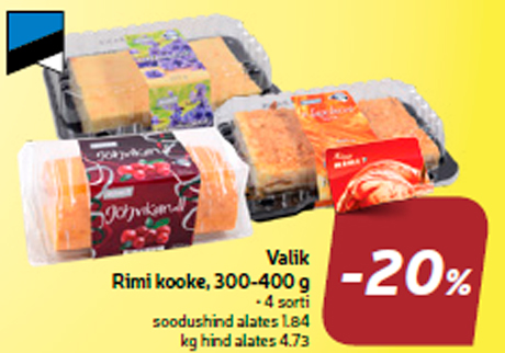 Выбор пирожных  Rimi, 300-400г  -20%
