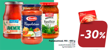 Pastakastmed, 190 - 480 g  -30%
