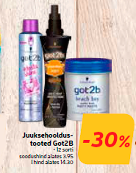 Juuksehooldustooted Got2B  -30%
