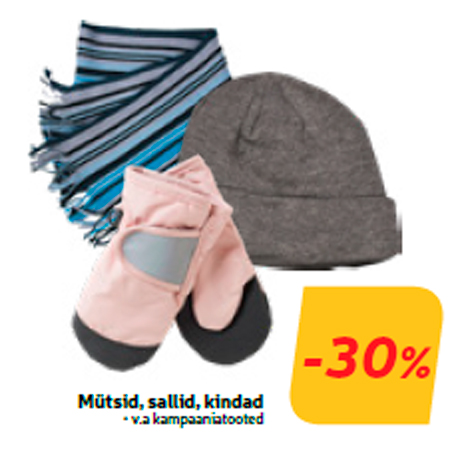 Шапки, шарфы, перчатки  -30%
