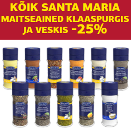 KÕIK SANTA MARIA MAITSEAINED KLAASPURGIS JA VESKIS -25%