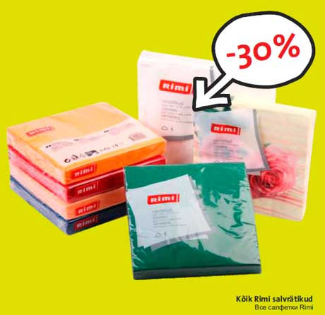 Kõik Rimi salvrätikud  -30%