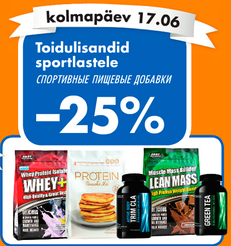 Toidulisandid sportlastele  -25%