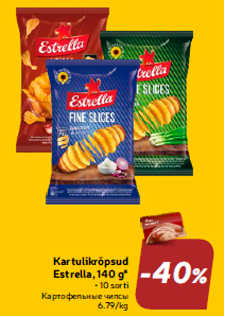 Kartulikrõpsud Estrella, 140 g*  -40%