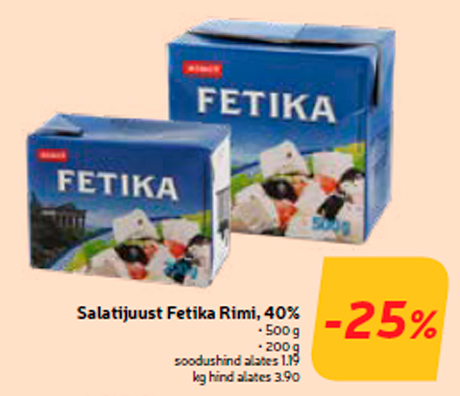 Salatijuust Fetika Rimi, 40% -25%