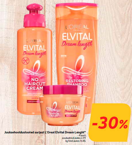 Средства по уходу за волосами от LOreal Elvital Dream Length *  -30%