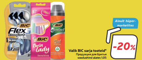Valik BIC sarja tooteid* -20%