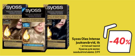 Syoss Oleo Intense juuksevärvid, tk -40%