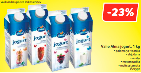 Valio Alma jogurt, 1 kg  -23%