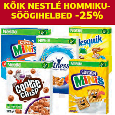 KÕIK NESTLÉ HOMMIKU- SÖÖGIHELBED -25%