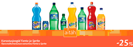 Karastusjoogid Fanta ja Sprite  -25%