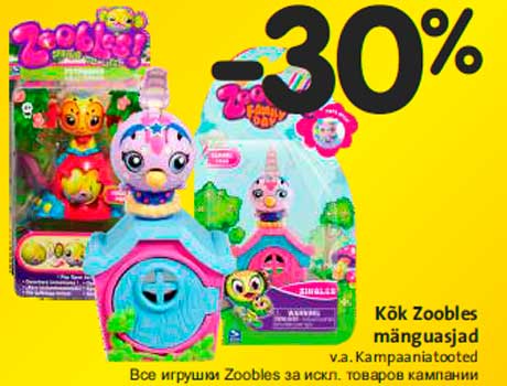 Kõk Zoobles mänguasjad -30%