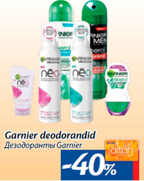 Garnier deodorandid -40%