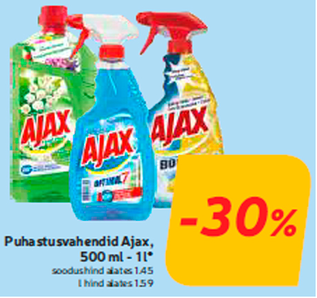 Средства для уборки Ajax, 500 мл - 1 л *  -30%