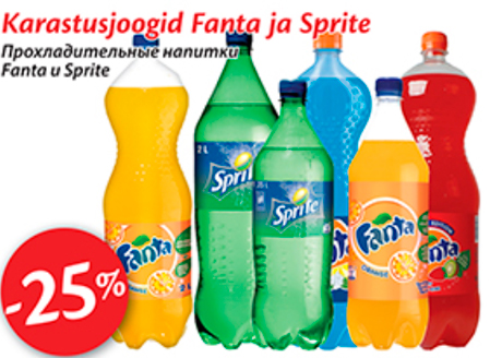 Karastusjoogid Fanta ja Sprite  -25%