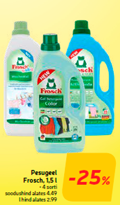 Гель для стирки Frosch, 1,5 л  -25%