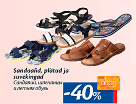 Sandaalid, plätud ja suvekindad  -40%