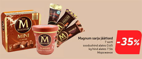 Magnum sarja jäätised  -35%