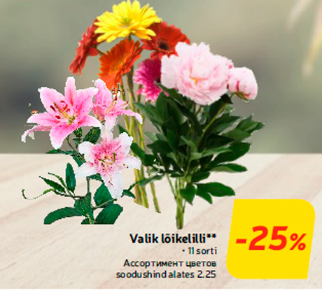 Ассортимент цветов  -25%