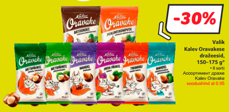 Ассортимент драже Kalev Oravake  -30%