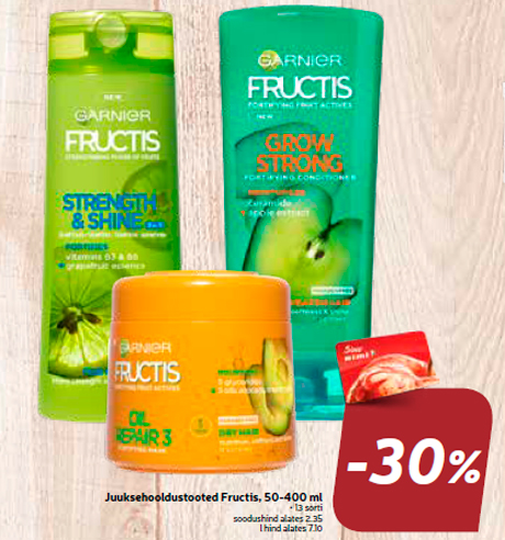 Уход за волосами Fructis, 50-400 мл  -30%

