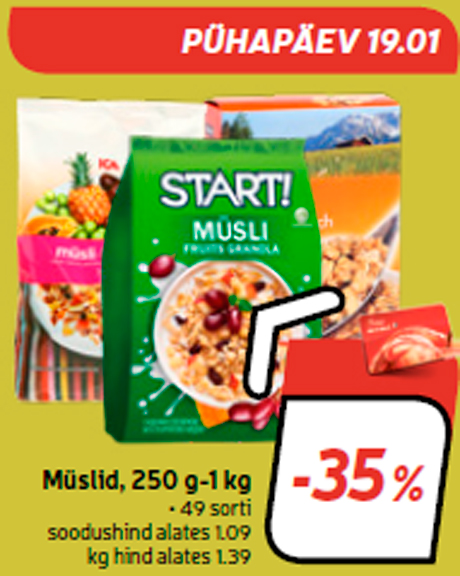 Müslid, 250 g-1 kg  -35%
