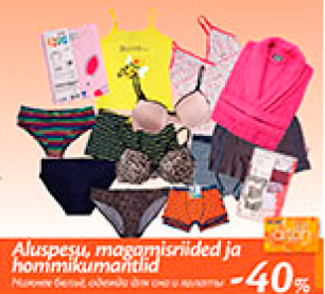 Aluspesu, magamisriided ja hommikumantlid  -40%