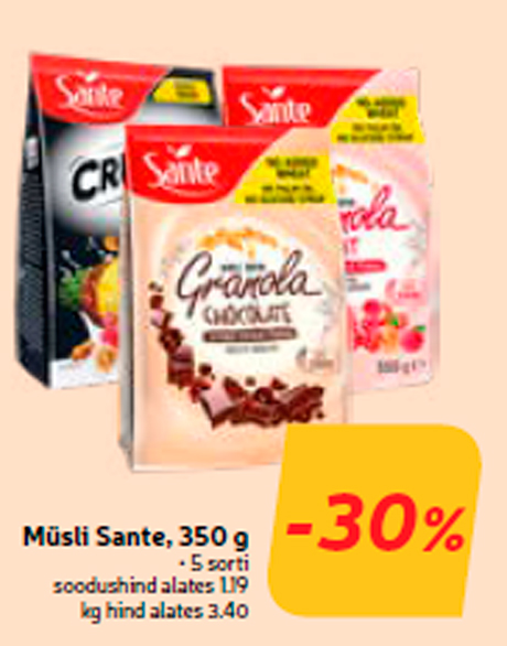 Müsli Sante, 350 g  -30%
