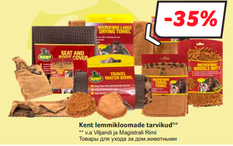 Kent lemmikloomade tarvikud** -35%