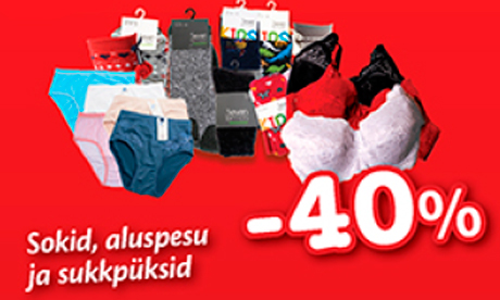 Sokid, aluspesu ja sukkpüksid  -40%