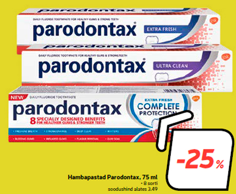 Зубные пасты Parodontax, 75 мл -25%