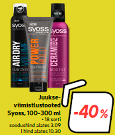 Товары для парикмахерских Syoss, 100-300 мл  -40%
