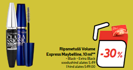 Ripsmetušš Volume Express Maybelline, 10 ml**  -30%

