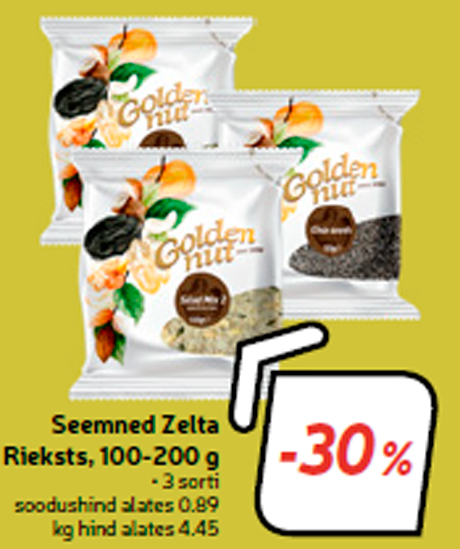 Seemned Zelta Rieksts, 100-200 g  -30%
