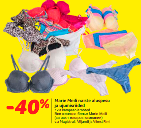 Marie Meili naiste aluspesu ja ujumisriided  -40%