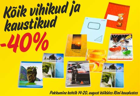 Kõik vihikud ja kaustikud -40%