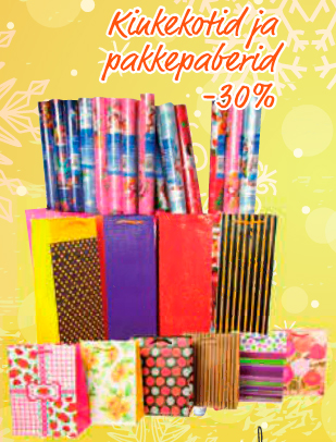Kinkekotid ja pakkepaberid -30%