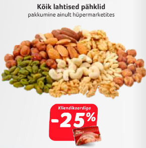 Kõik lahtised pähklid -25%