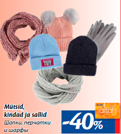Шапки, перчатки и шарфы  -40%