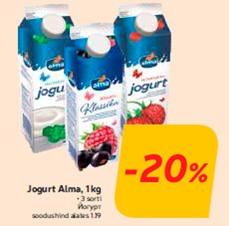 Jogurt Alma, 1 kg  -20%
