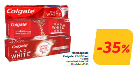 Зубная паста Colgate, 75-100 мл  -35%
