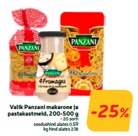 Valik Panzani makarone ja pastakastmeid, 200-500 g  -25%
