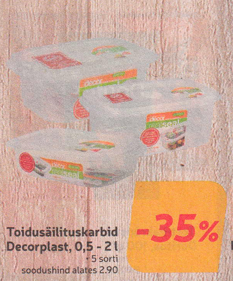 Toidusäilituskarbid Decorplast, 0,5 - 2 l  -35%