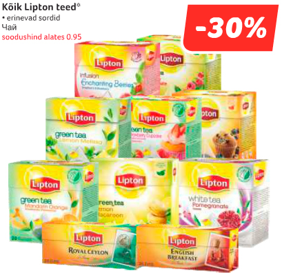 Kõik Lipton teed -30%
